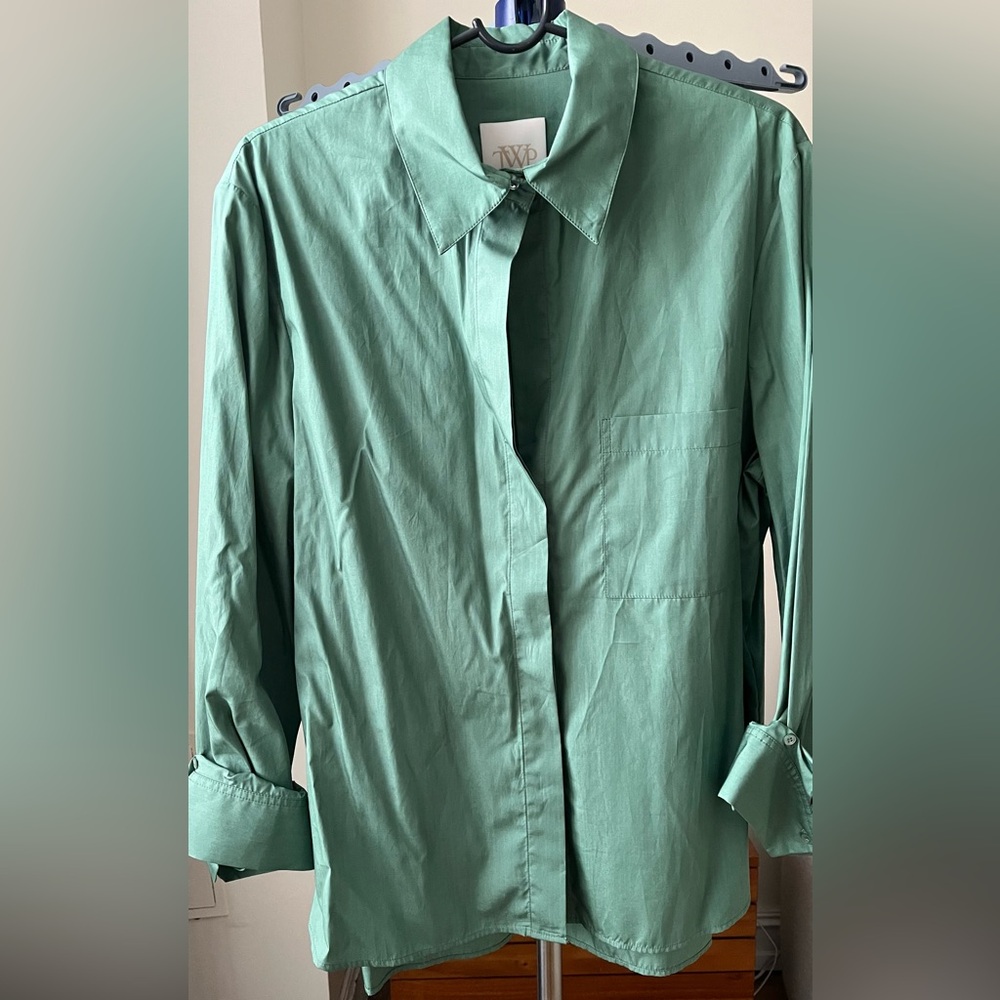 TWP // Green Button Down // M-L